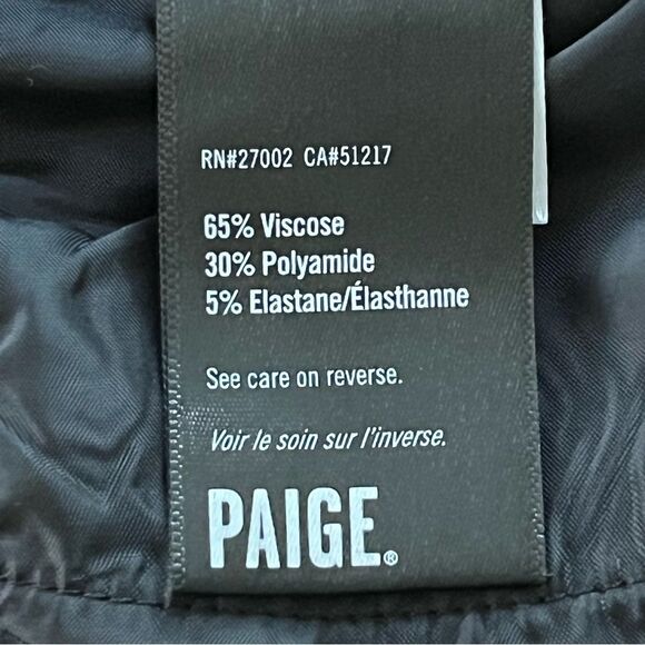 Paige Transcend Verdugo Mid Rise Cropped Skinny Pants in Black Women's Size 31 - Picture 7 of 8